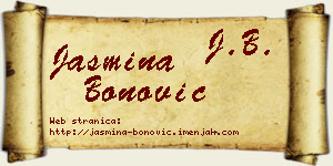 Jasmina Bonović vizit kartica